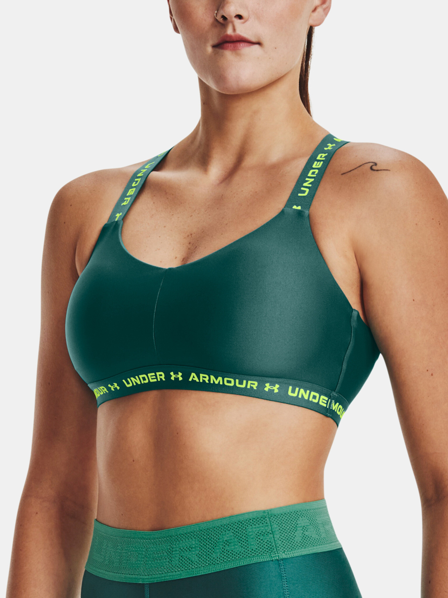 Under Armour UA Crossback Low Sport Sutien Verde - Pled.ro