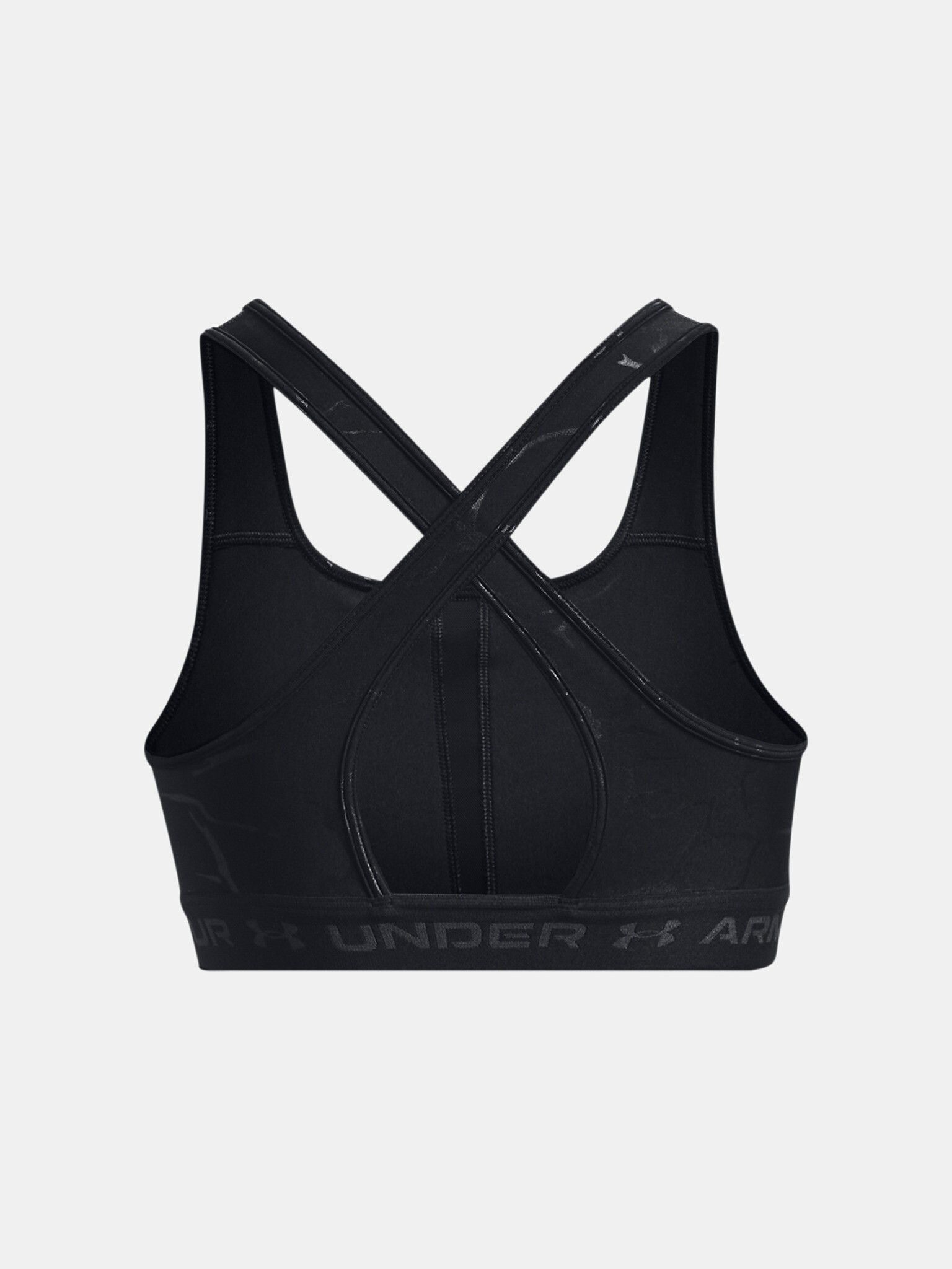 Under Armour UA Crossback Mid Emboss Sport Sutien Negru - Pled.ro