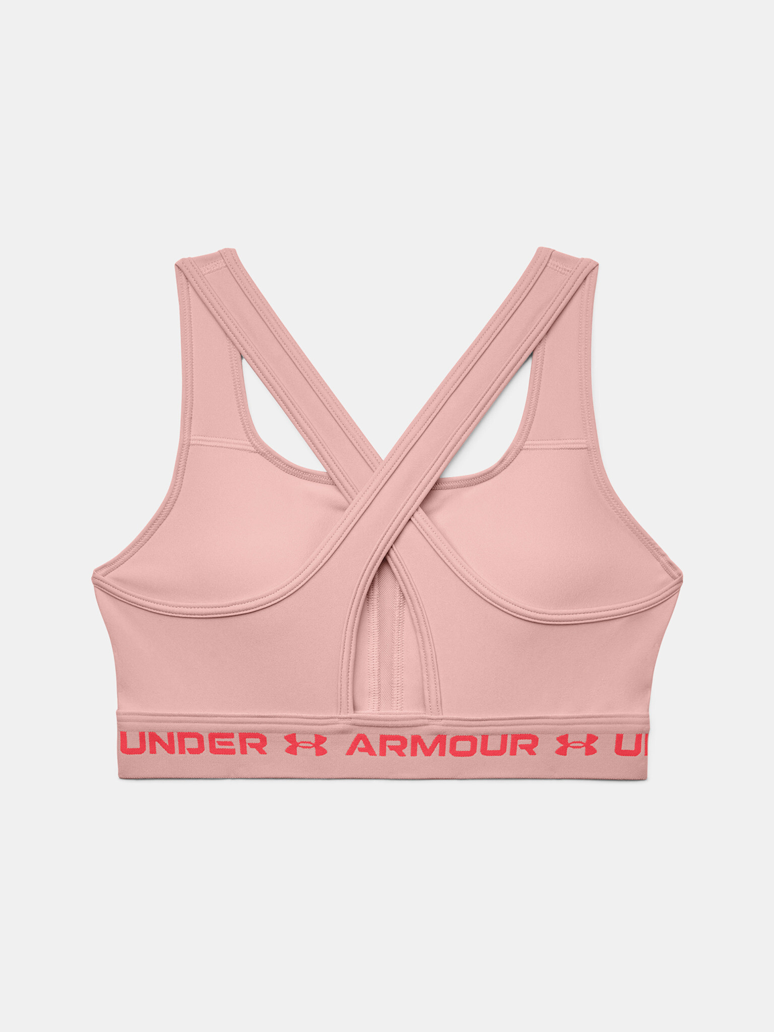 Under Armour UA Crossback Mid Hthr Sport Sutien Roz - Pled.ro