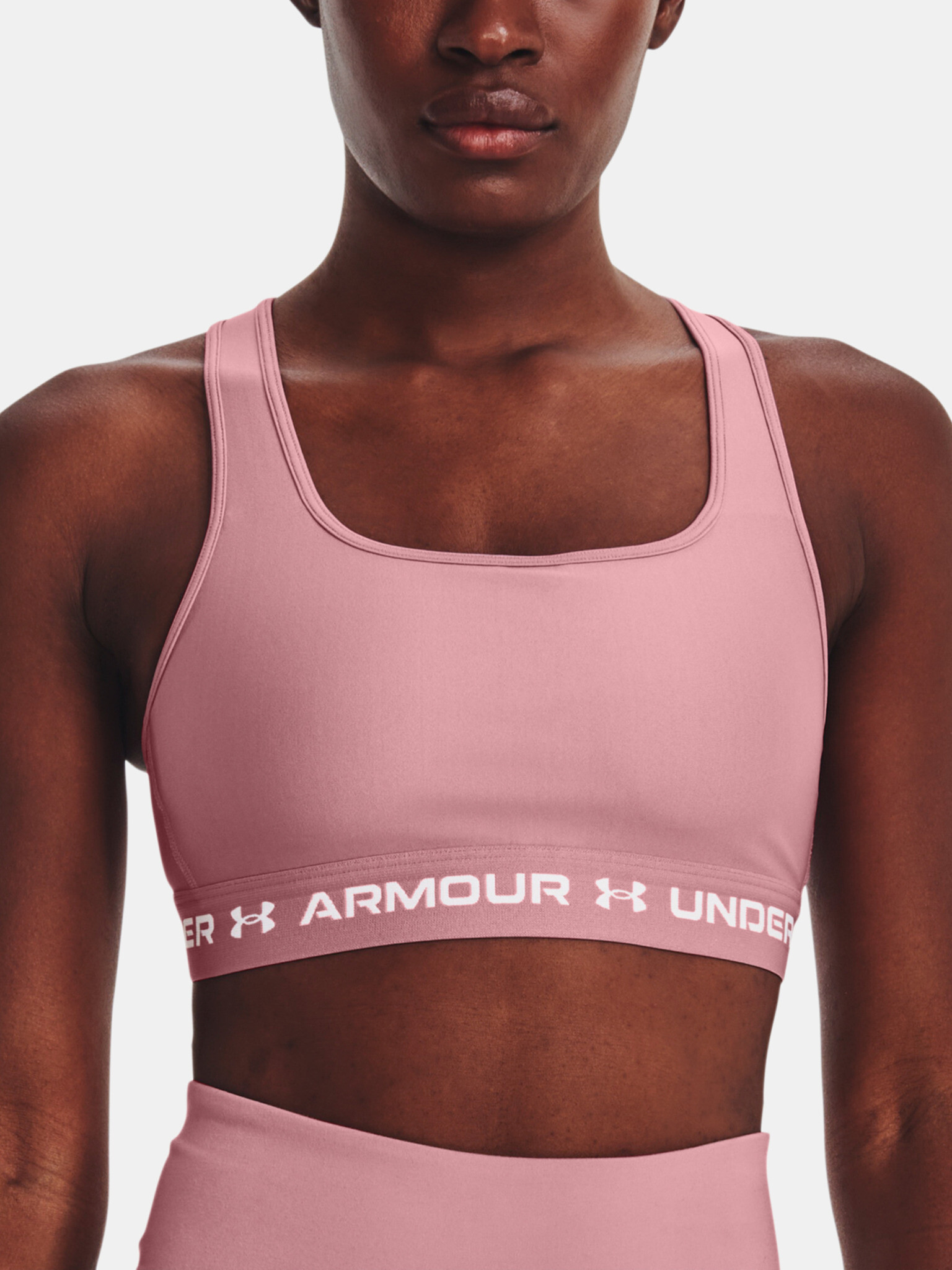 Under Armour UA Crossback Mid Sport Sutien Roz - Pled.ro