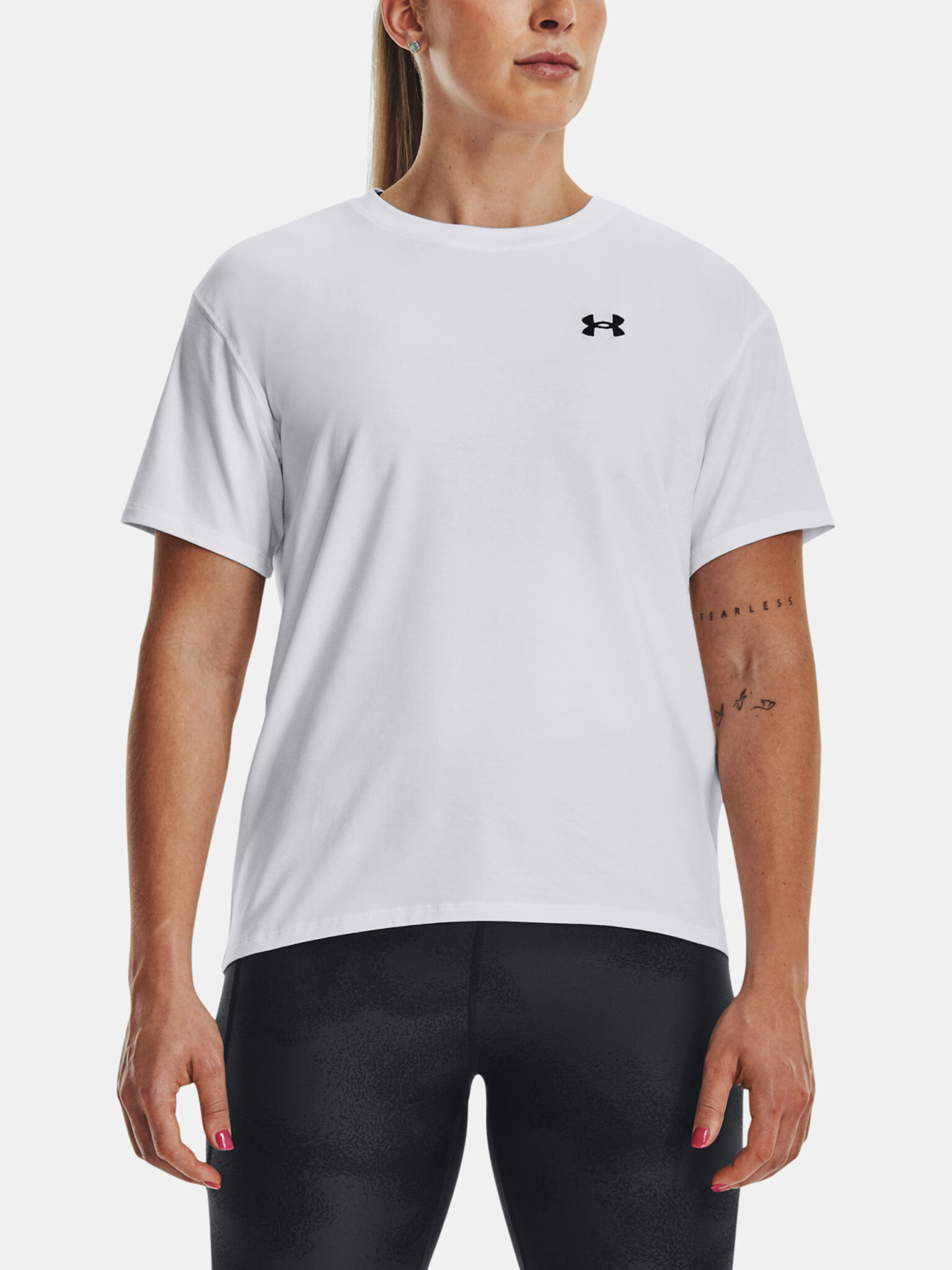 Under Armour UA Esential Cttn Stretch Tricou Alb - Pled.ro