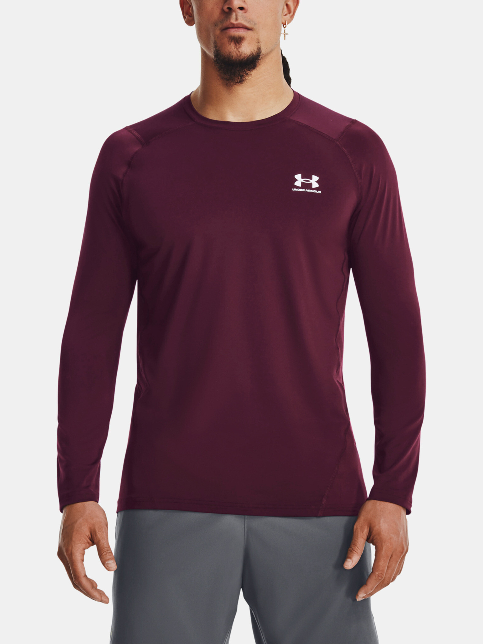 Under Armour UA HG Armour Fitted LS Tricou Roșu - Pled.ro