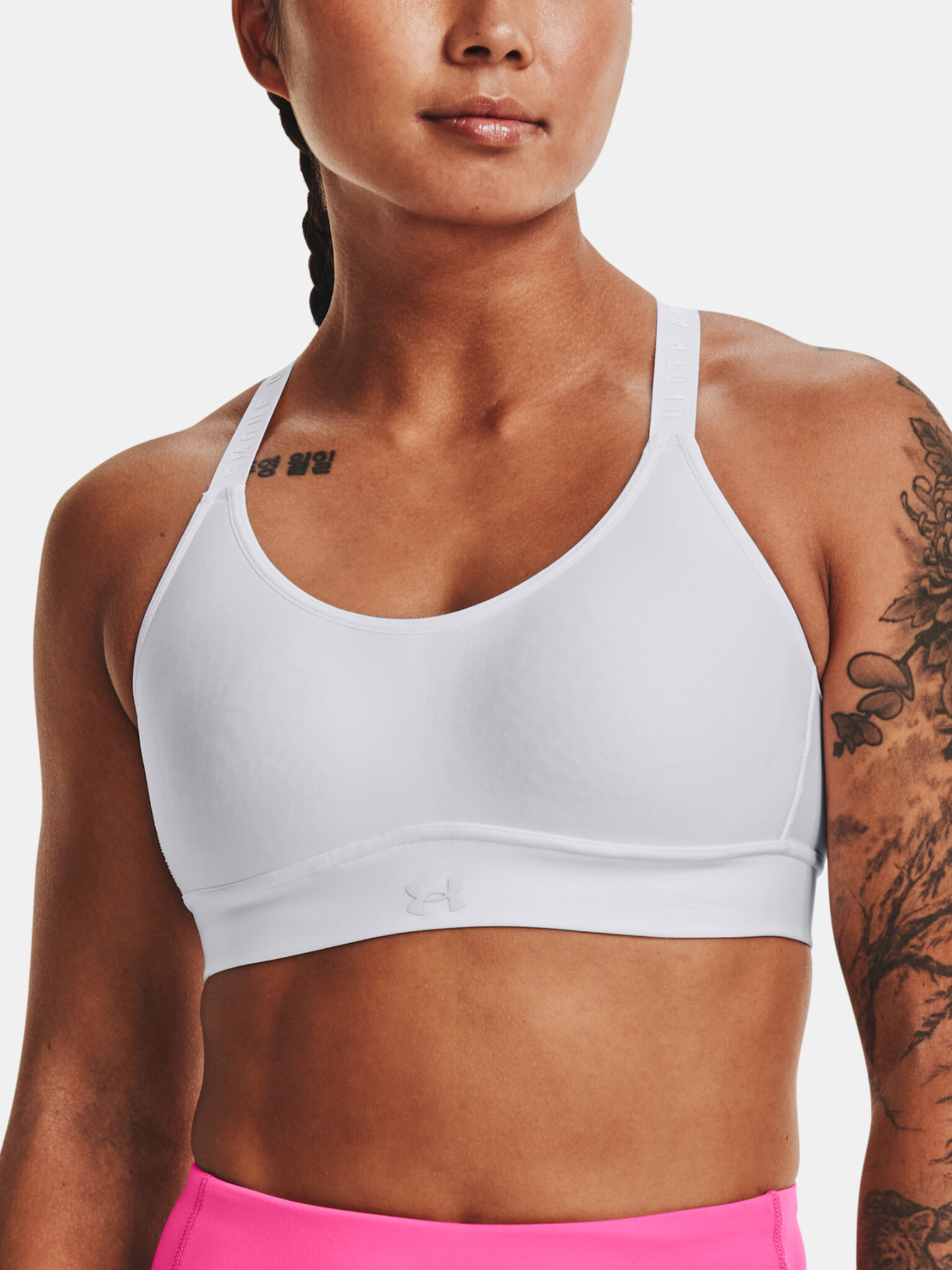 Under Armour UA Infinity Mid Covered Sport Sutien Alb - Pled.ro