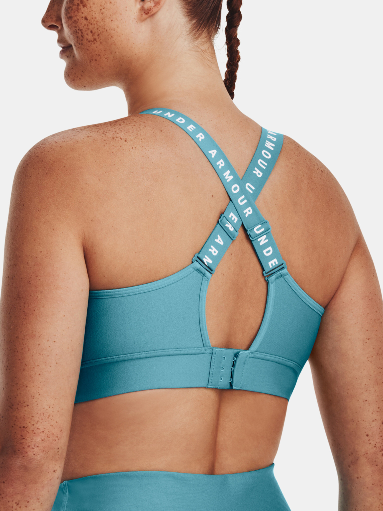 Under Armour UA Infinity Mid Covered Sport Sutien Albastru - Pled.ro