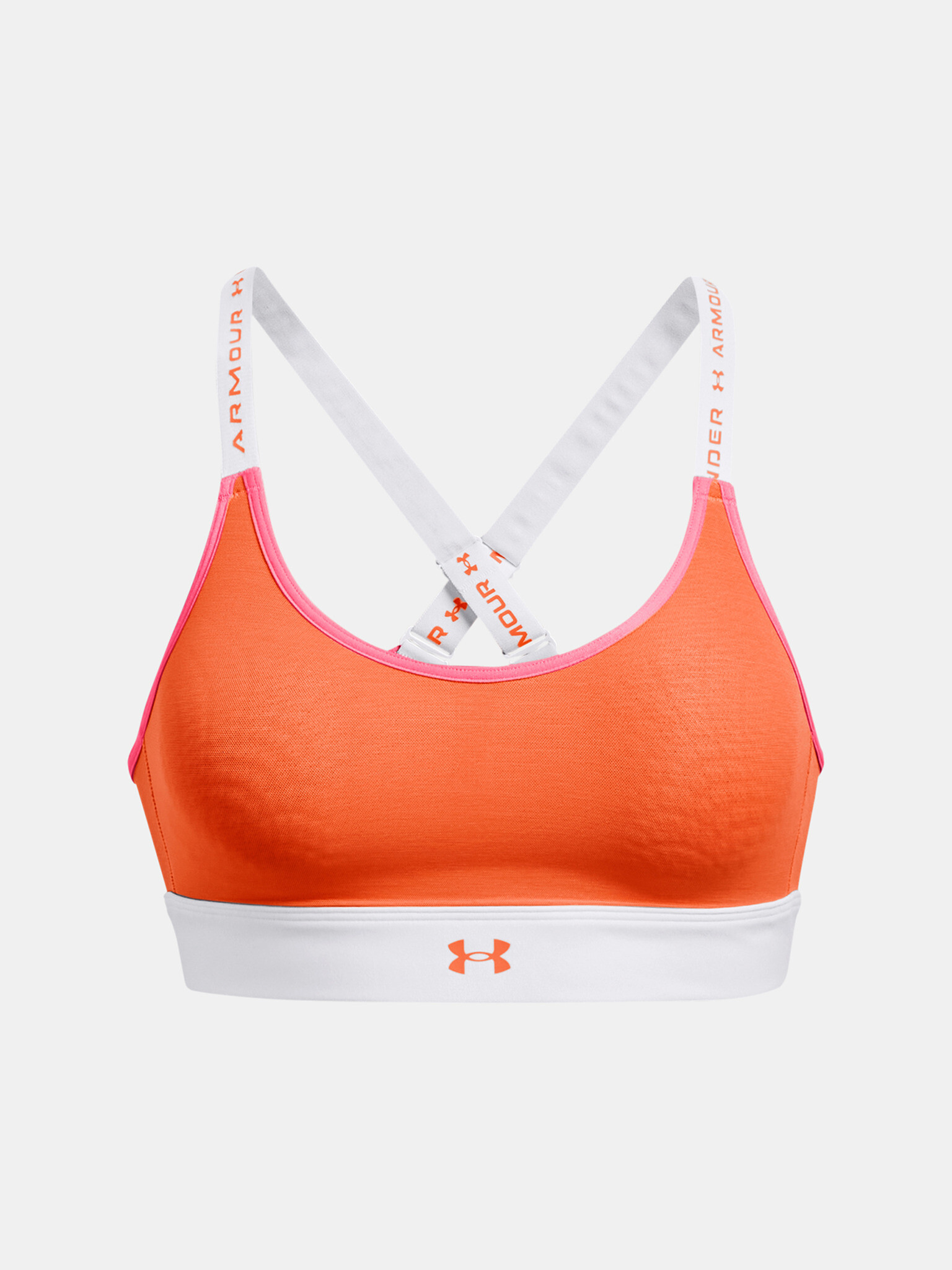 Under Armour UA Infinity Mid Run Hook Sport Sutien Portocaliu - Pled.ro