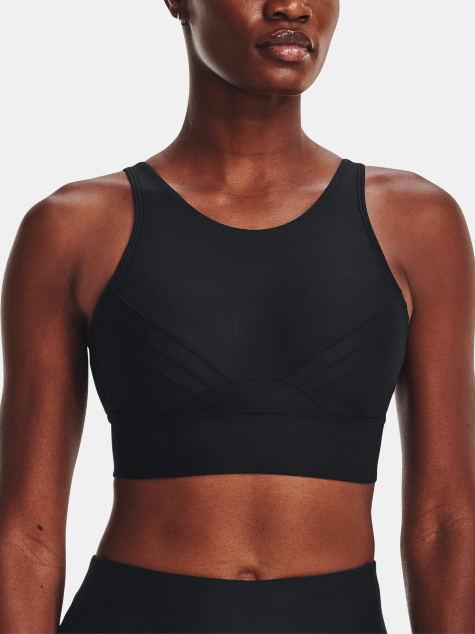 Under Armour UA Infinity Pintuck Mid-BLK Sport Sutien Negru - Pled.ro