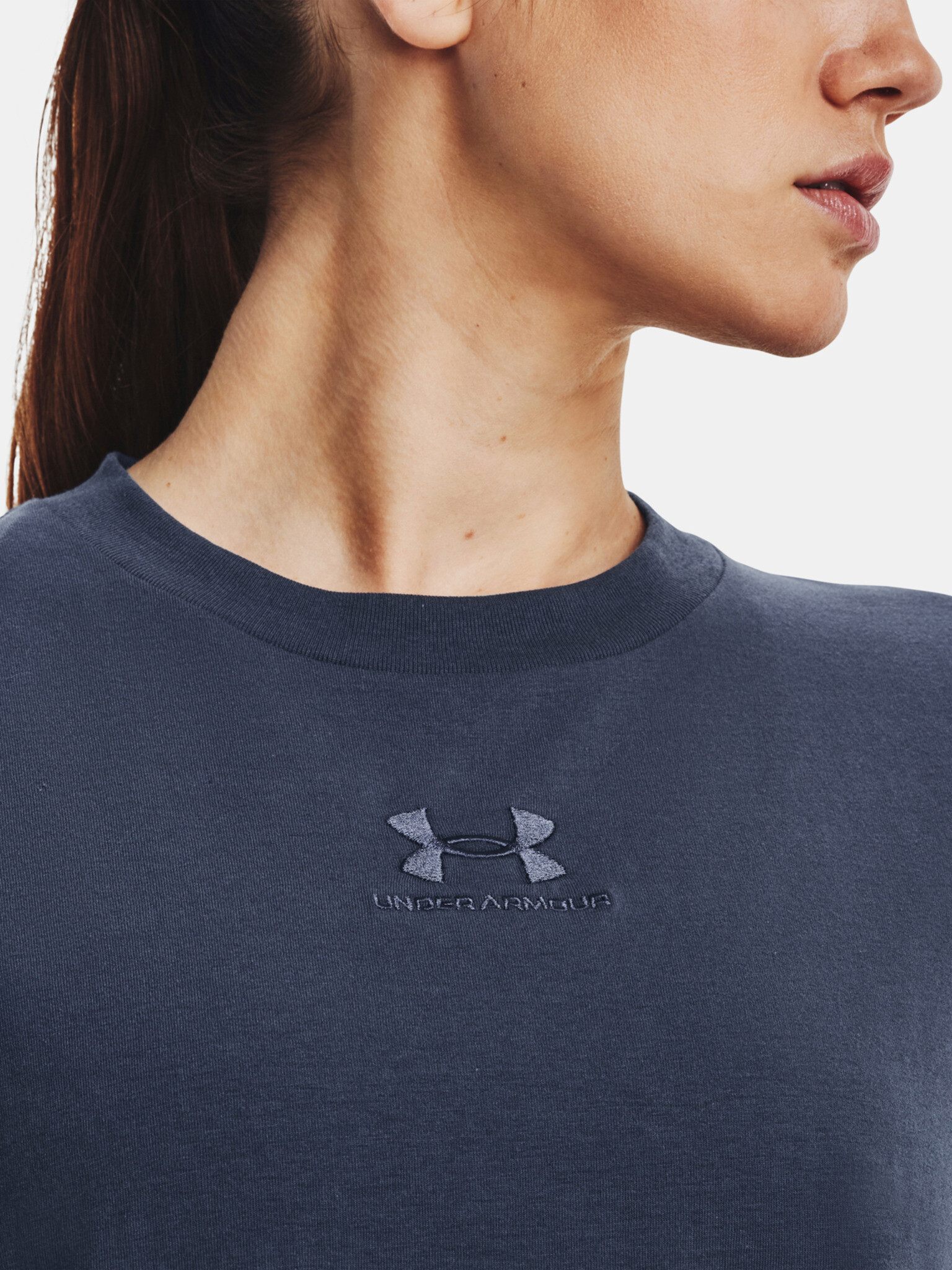 Under Armour UA Logo Extended SS Tricou Gri - Pled.ro