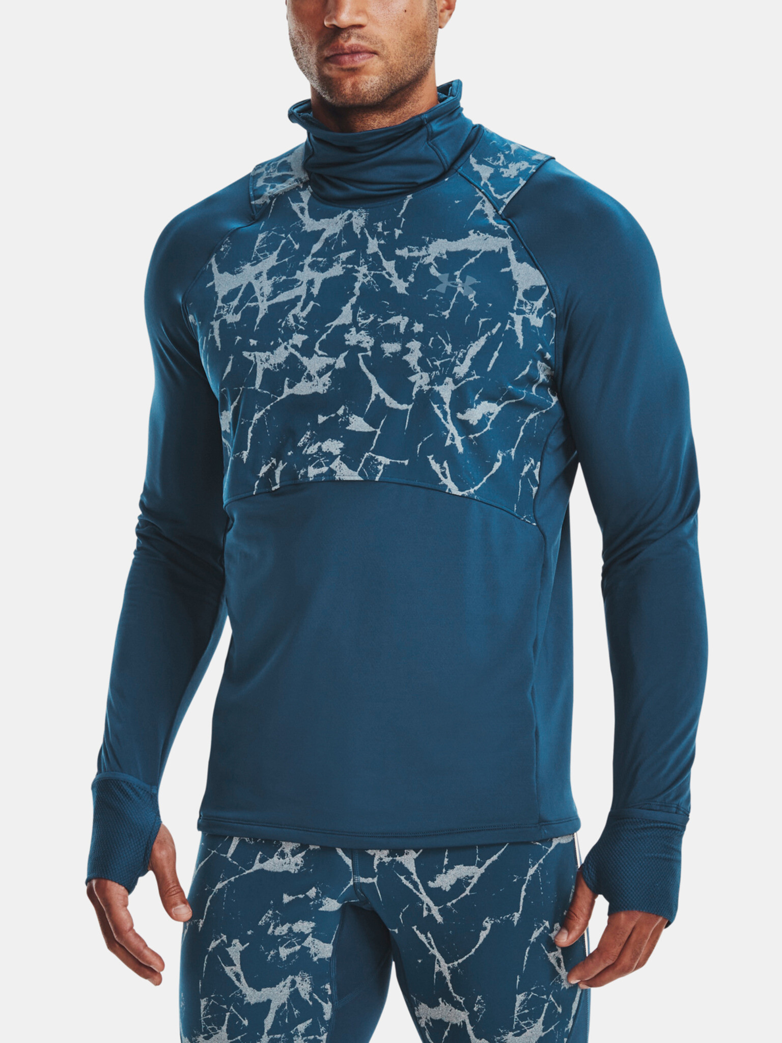 Under Armour UA OutRun The Cold Funnel Tricou Albastru - Pled.ro