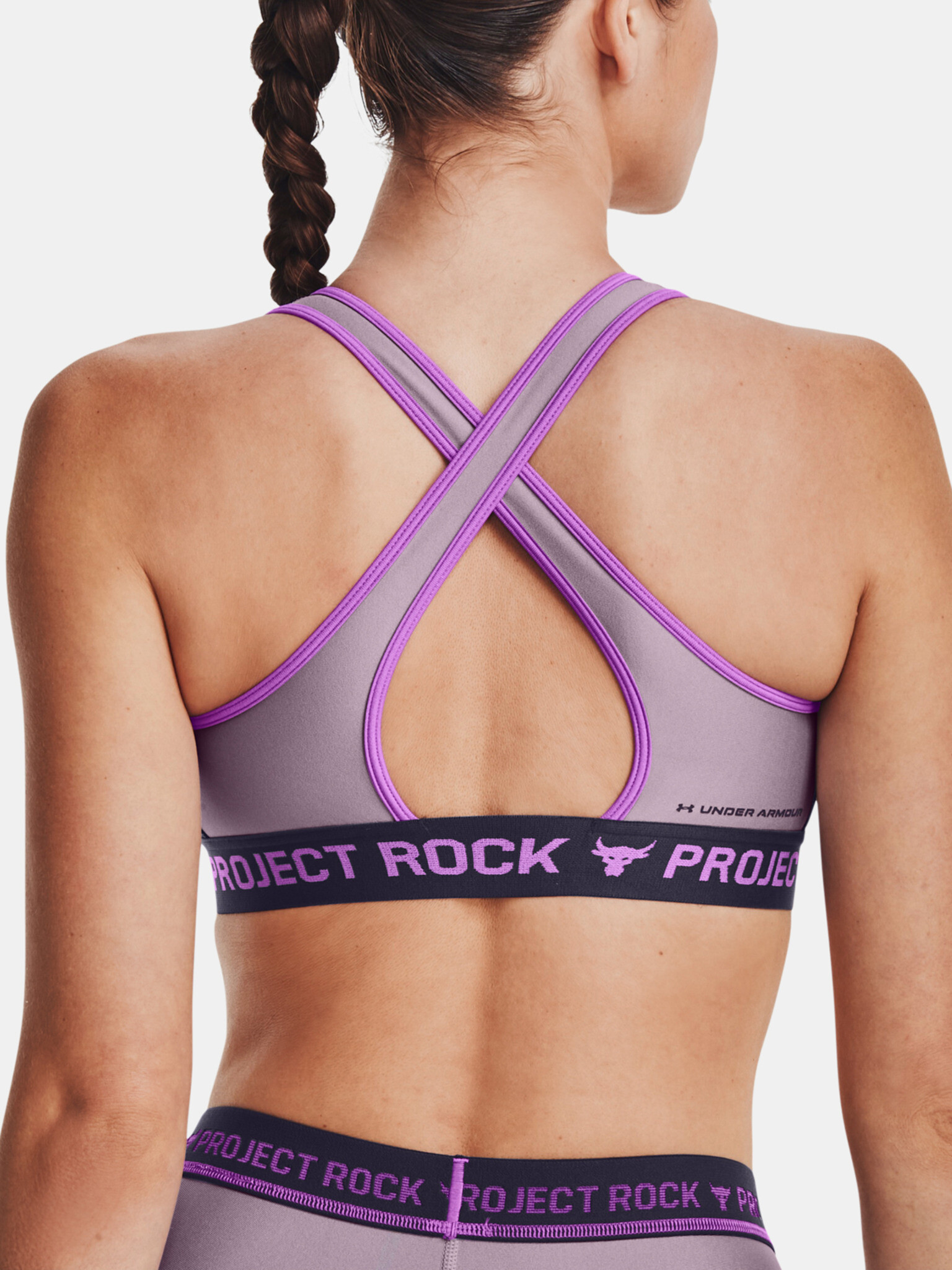 Under Armour UA Project Rock Crsbck Dsrpt Sport Sutien Violet - Pled.ro