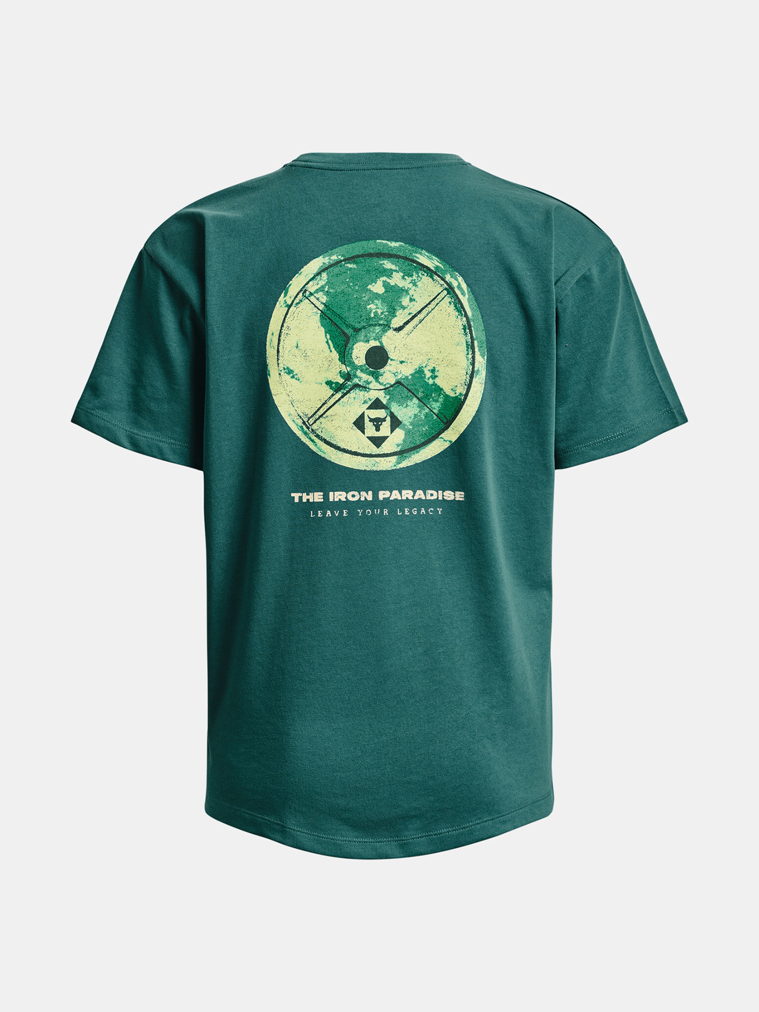 Under Armour UA Project Rock Globe SS Tricou Verde - Pled.ro