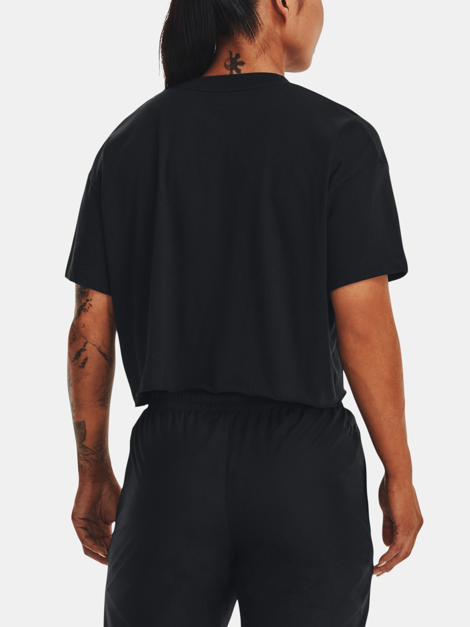 Under Armour UA Project Rock SS Crop Tricou Negru - Pled.ro