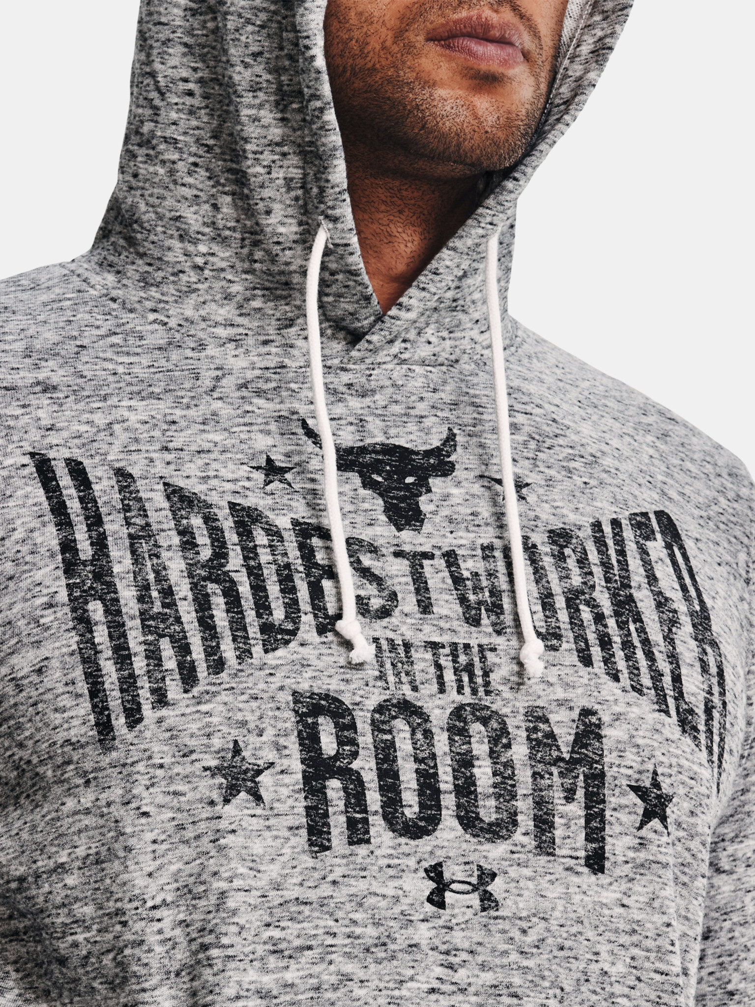 Under Armour UA Project Rock Terry Hoodie Hanorac Alb - Pled.ro