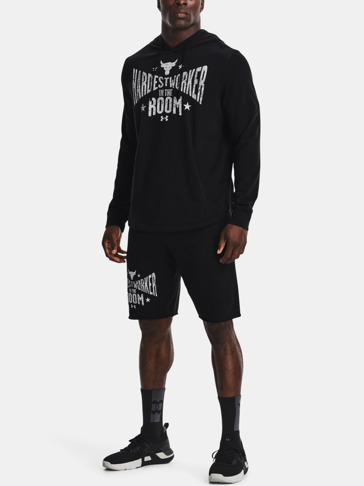 Under Armour UA Project Rock Terry Hoodie Hanorac Negru - Pled.ro