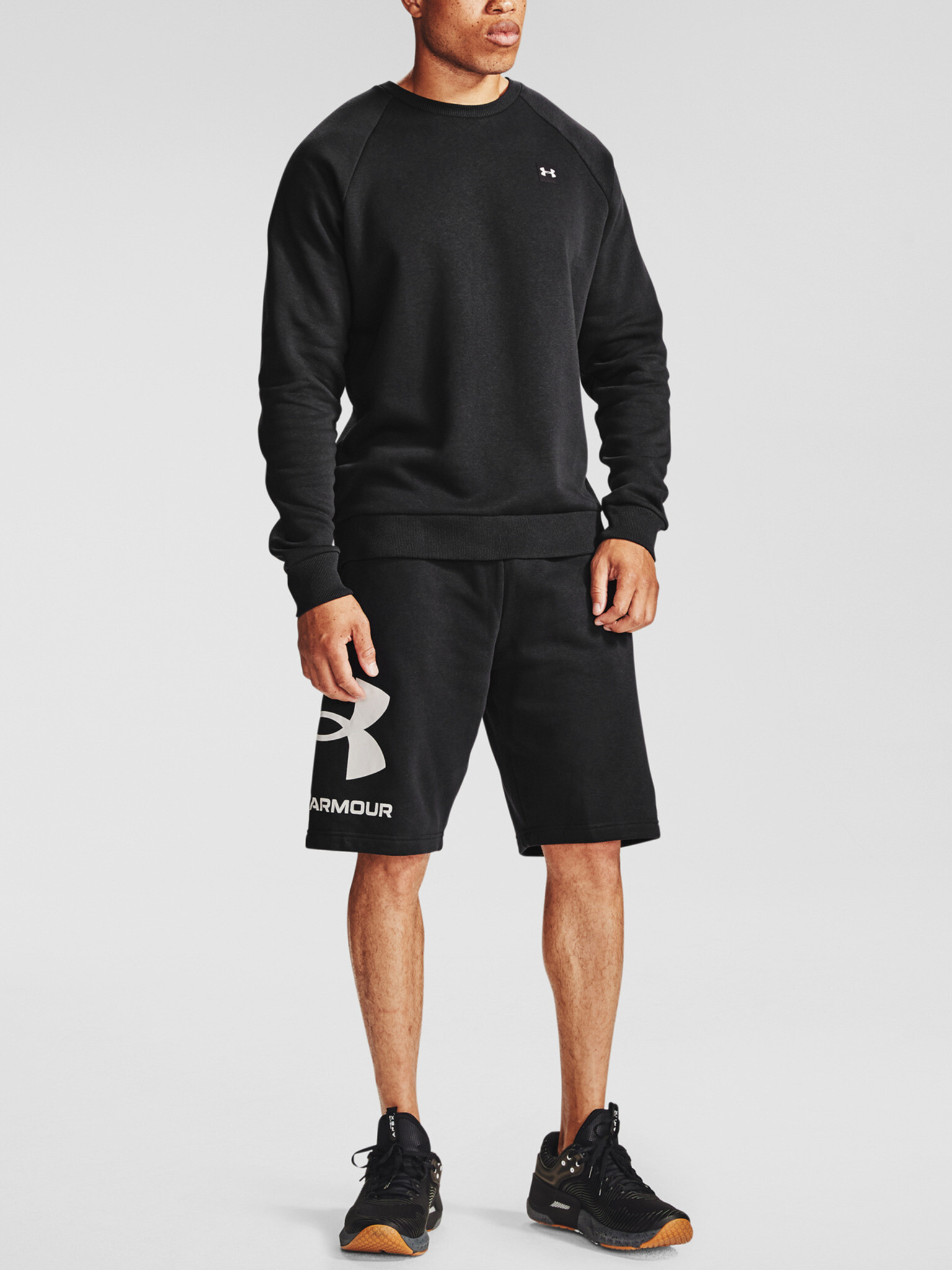 Under Armour UA Rival Fleece Crew-BLK Hanorac Negru - Pled.ro