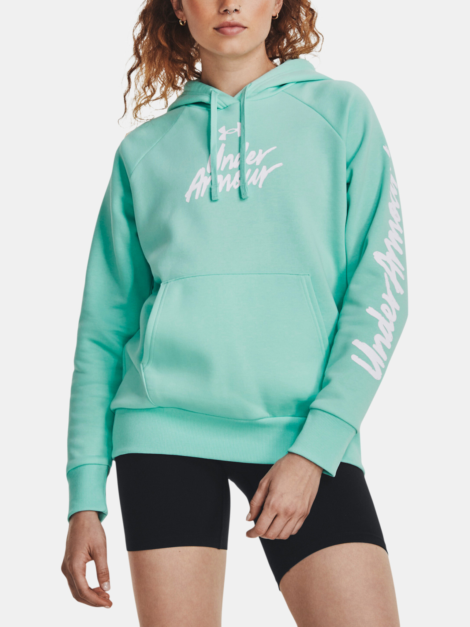 Under Armour UA Rival Fleece Graphic Hdy Hanorac Albastru - Pled.ro