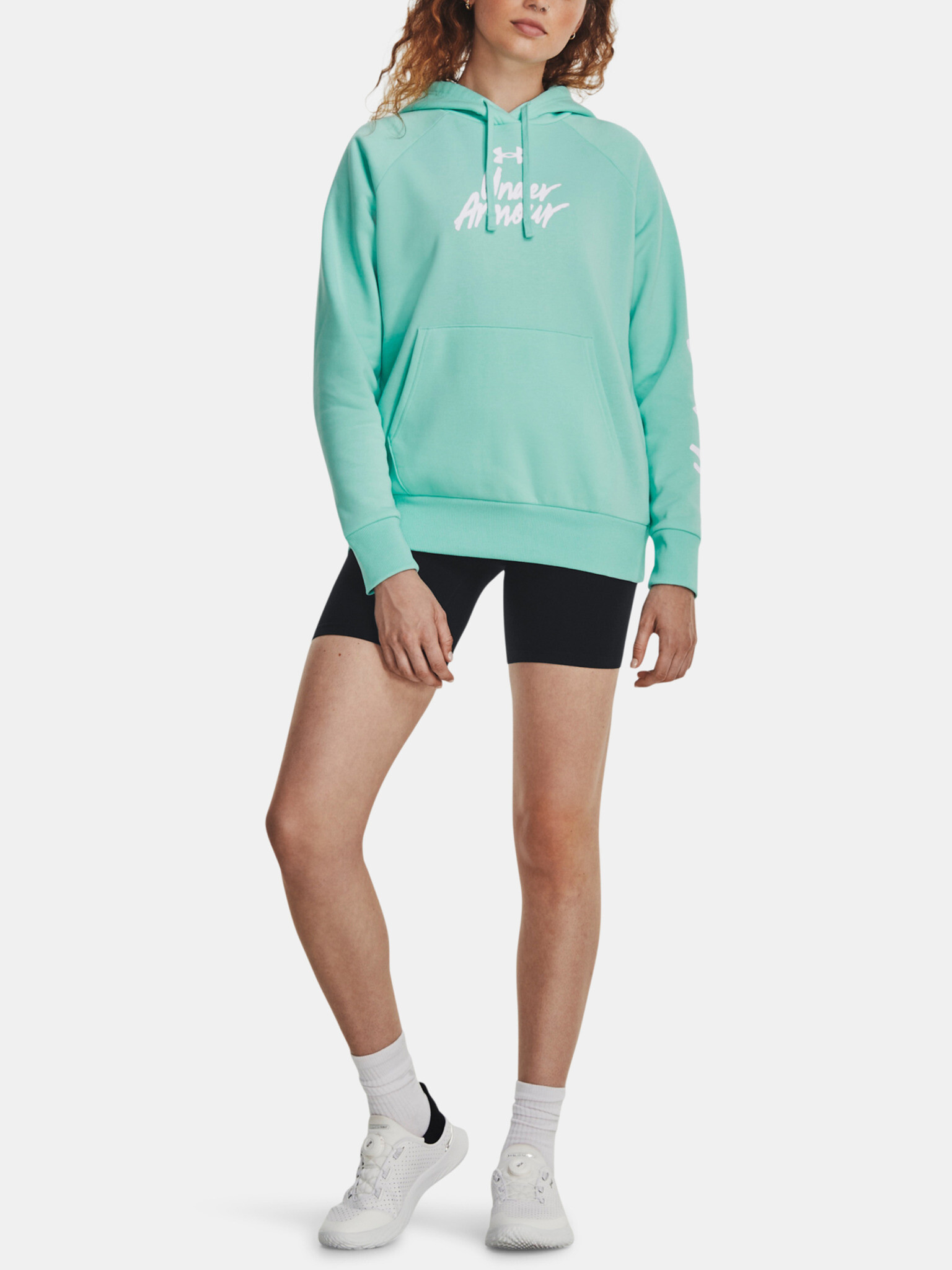 Under Armour UA Rival Fleece Graphic Hdy Hanorac Albastru - Pled.ro