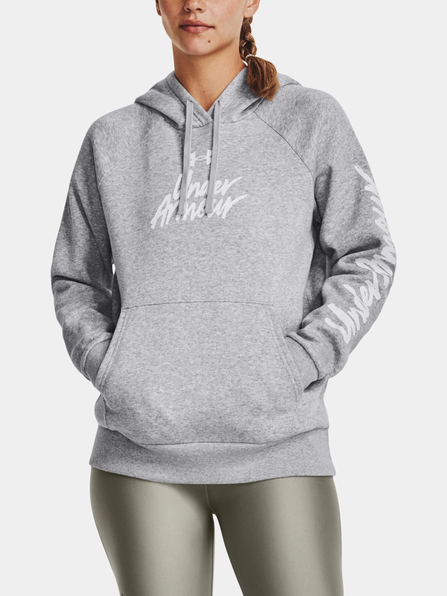 Under Armour UA Rival Fleece Graphic Hdy Hanorac Gri - Pled.ro