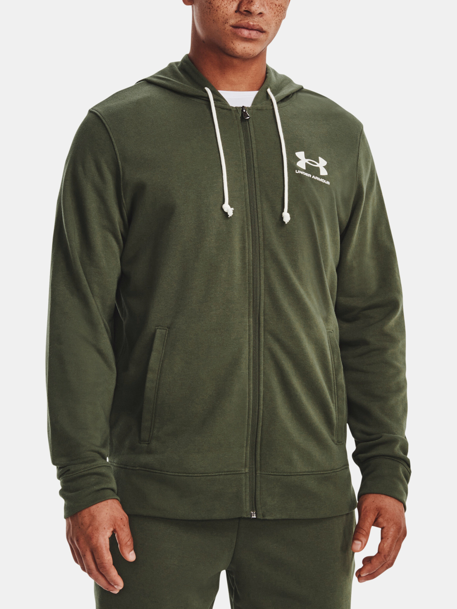 Under Armour UA Rival Terry LC FZ Hanorac Verde - Pled.ro