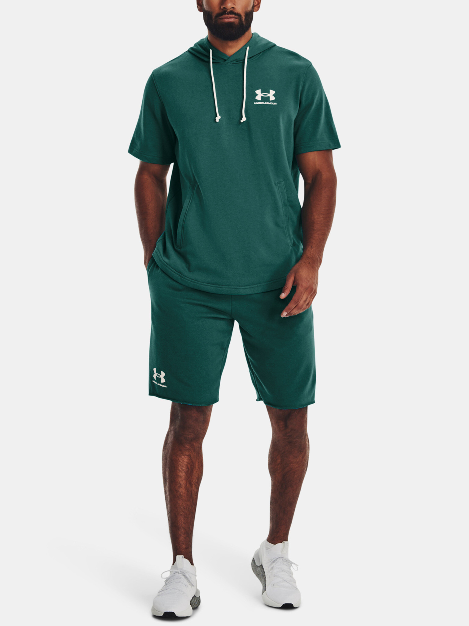 Under Armour UA Rival Terry Pantaloni scurți Verde - Pled.ro