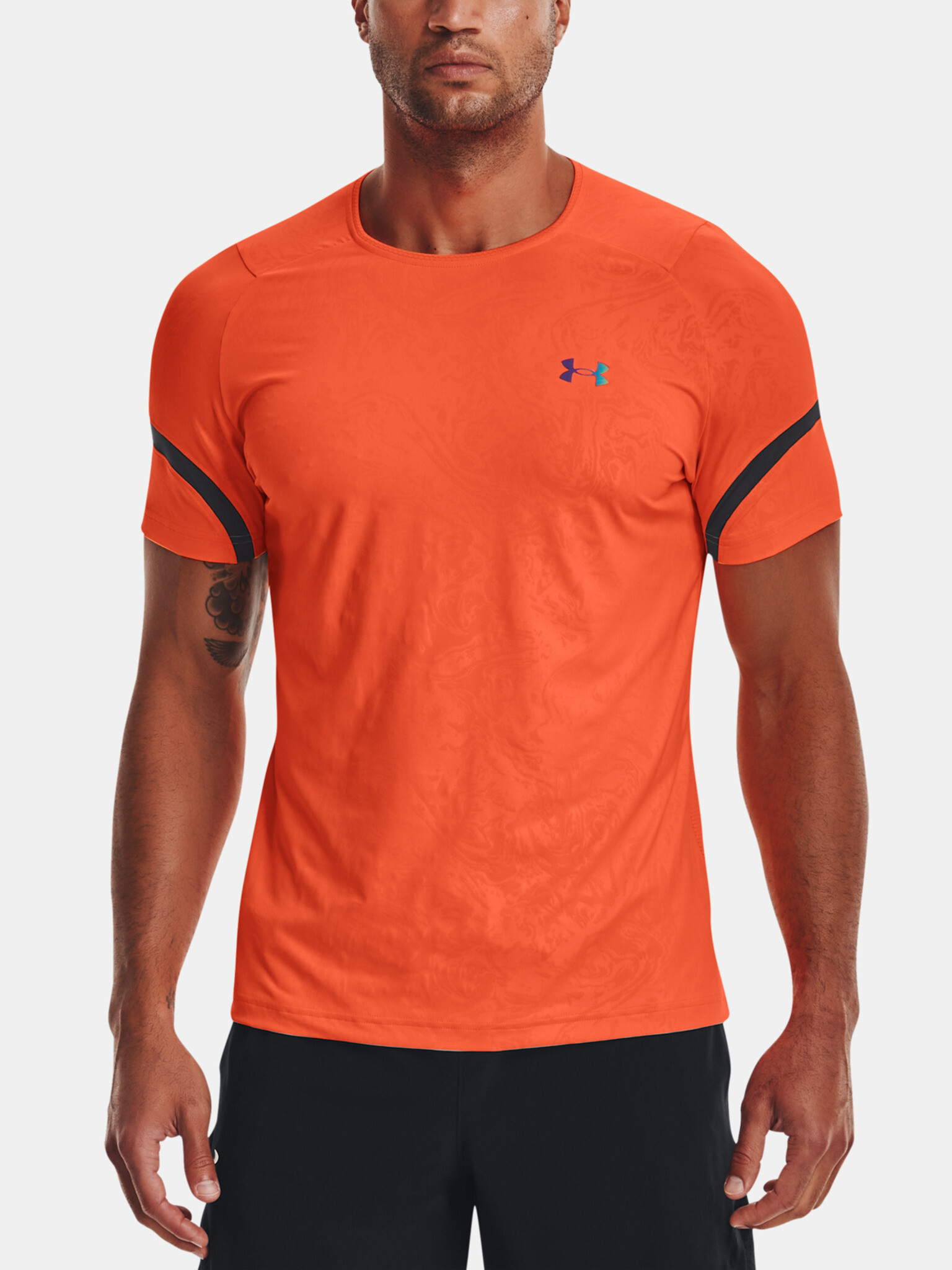 Under Armour UA Rush 2.0 Emboss SS Tricou Portocaliu - Pled.ro