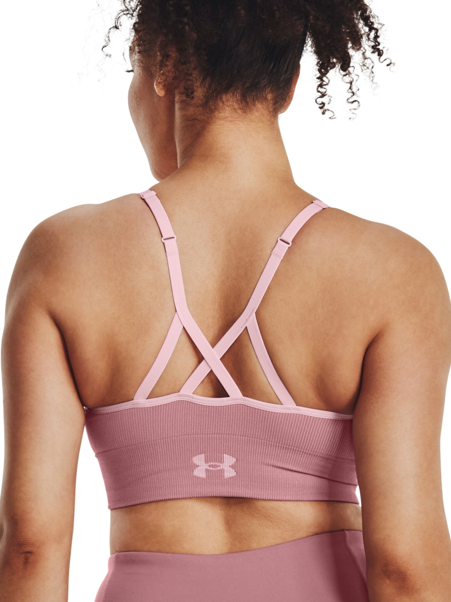 Under Armour UA Seamless Low Long Rib Sport Sutien Roz - Pled.ro