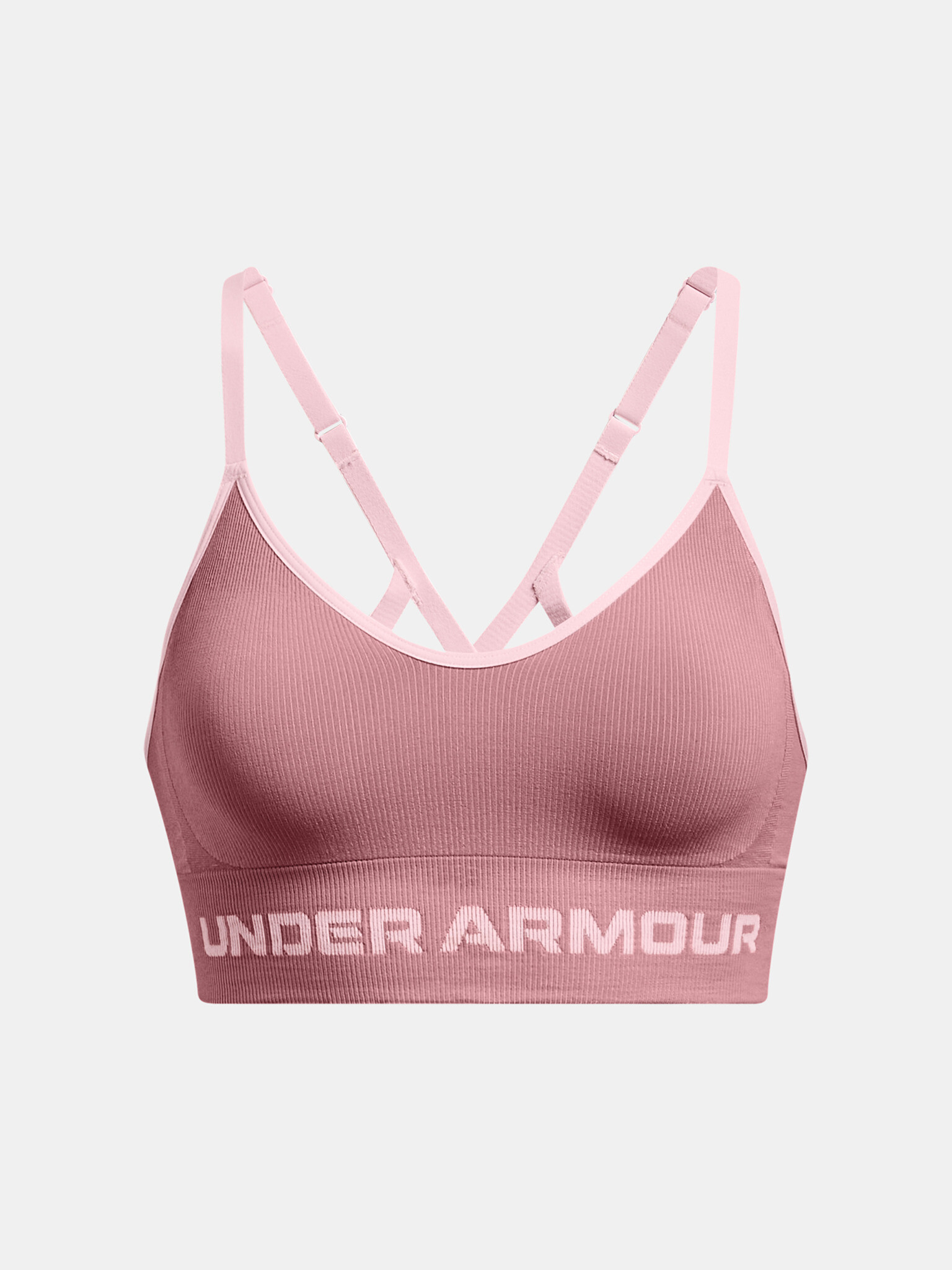 Under Armour UA Seamless Low Long Rib Sport Sutien Roz - Pled.ro