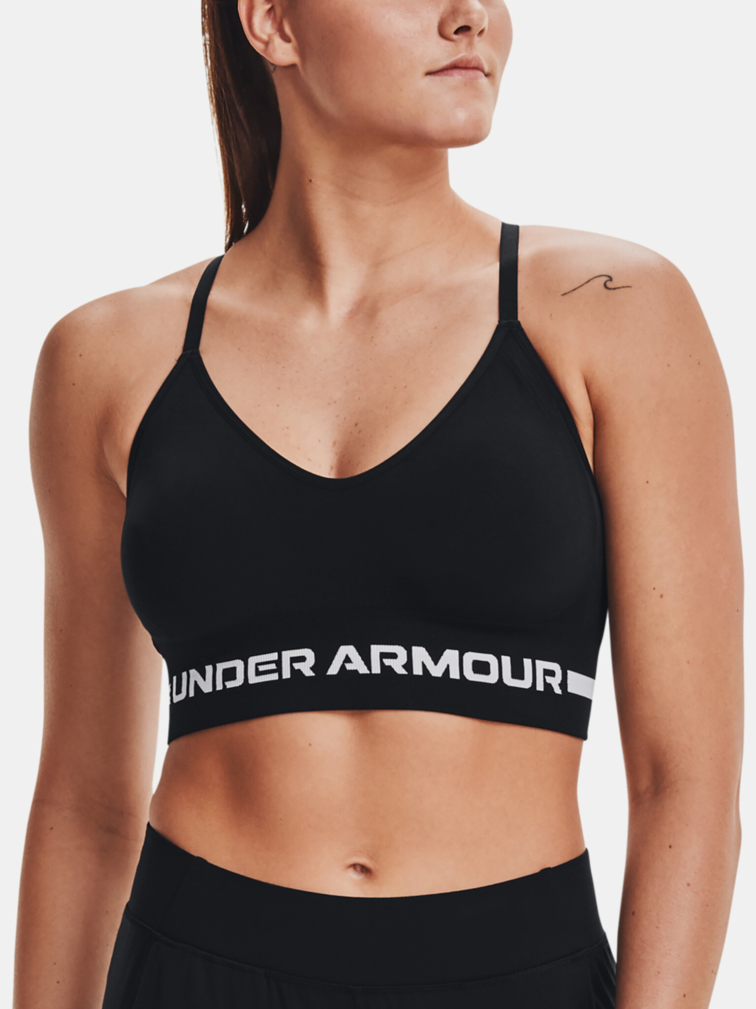 Under Armour UA Seamless Low Long Sport Sutien Negru - Pled.ro