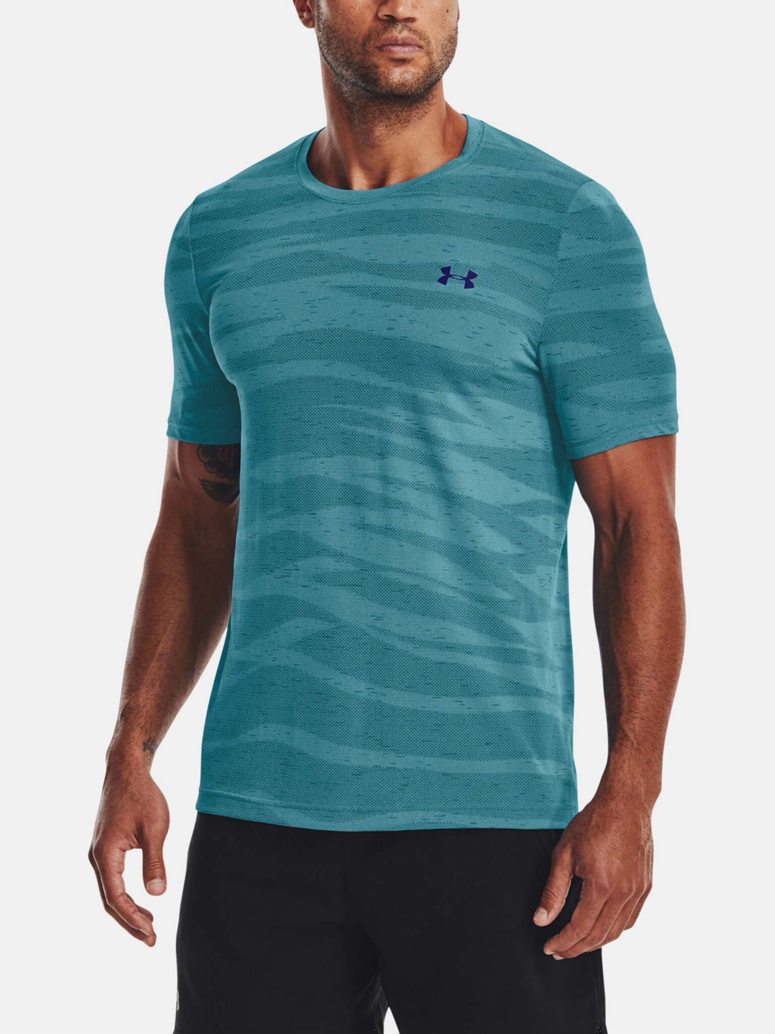 Under Armour UA Seamless Wave SS Tricou Albastru - Pled.ro