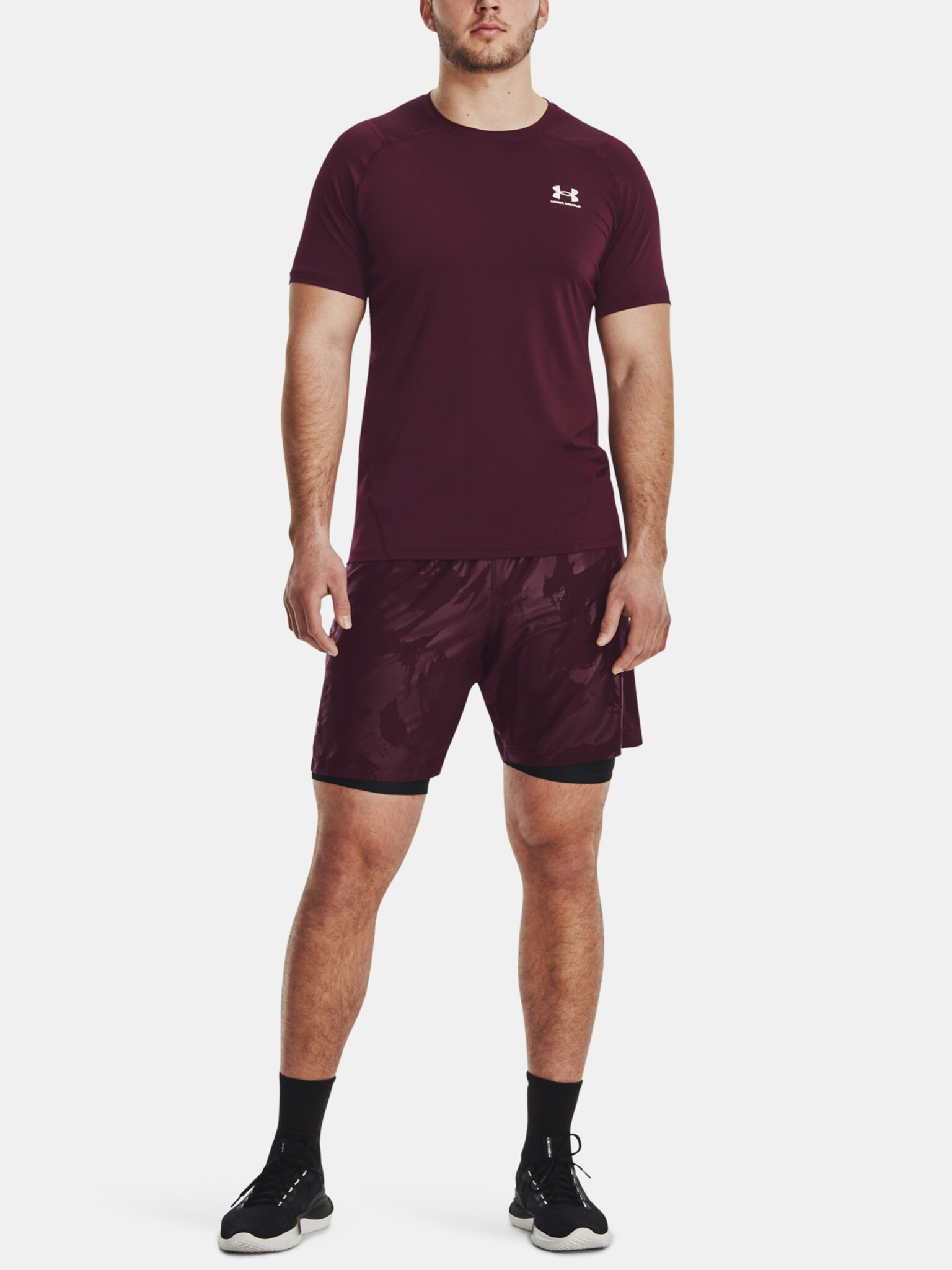 Under Armour UA Woven Emboss Pantaloni scurți Roșu - Pled.ro