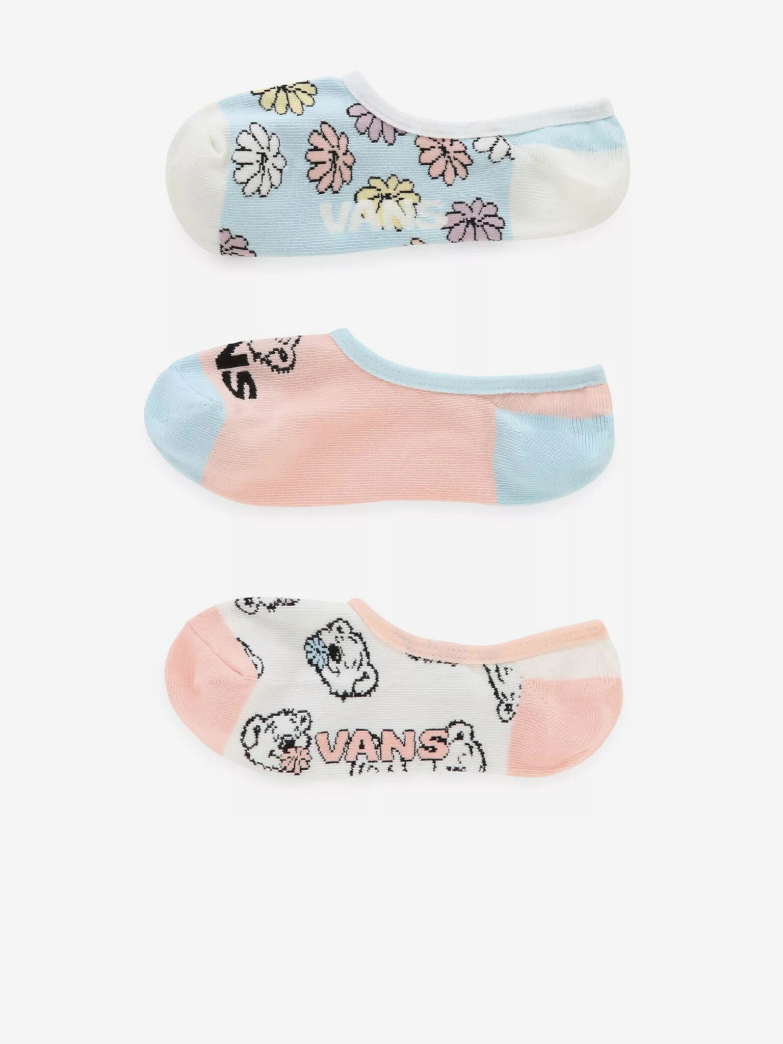 Vans Bear Friends Canoodle Set de 3 perechi de șosete Albastru - Pled.ro