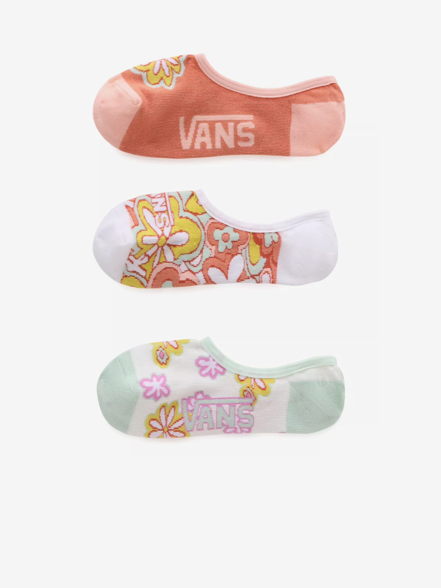 Vans Floral Set de 3 perechi de șosete Alb - Pled.ro