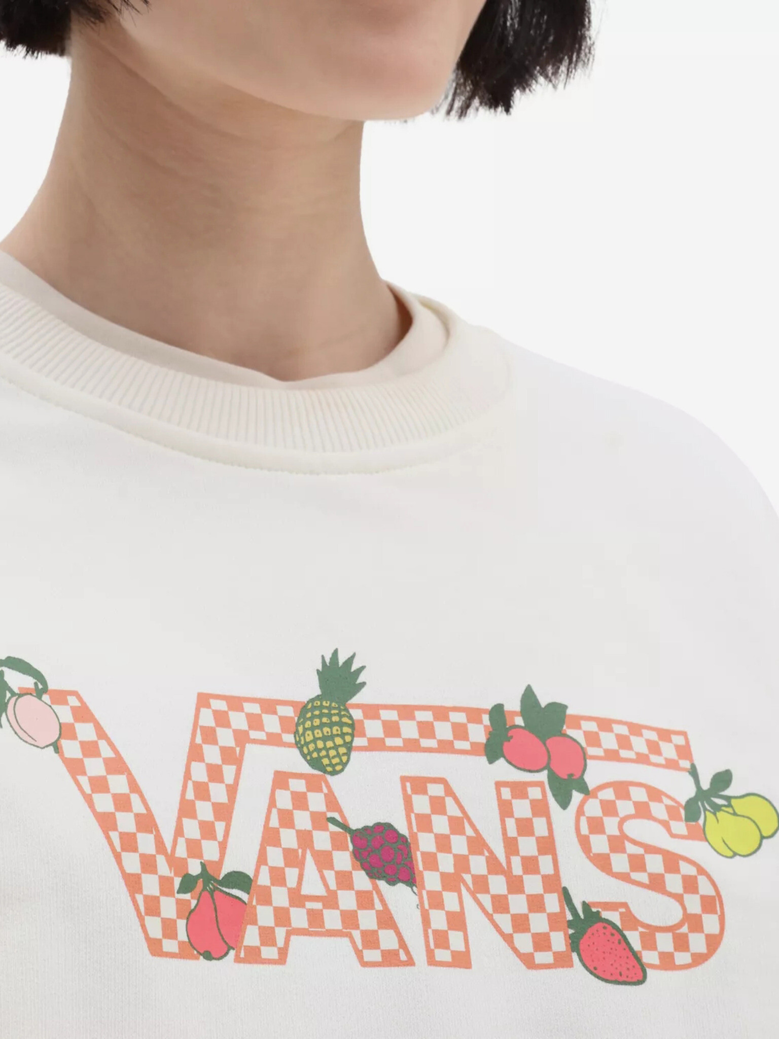 Vans Fruit Checkerboard Crop Hanorac Alb - Pled.ro