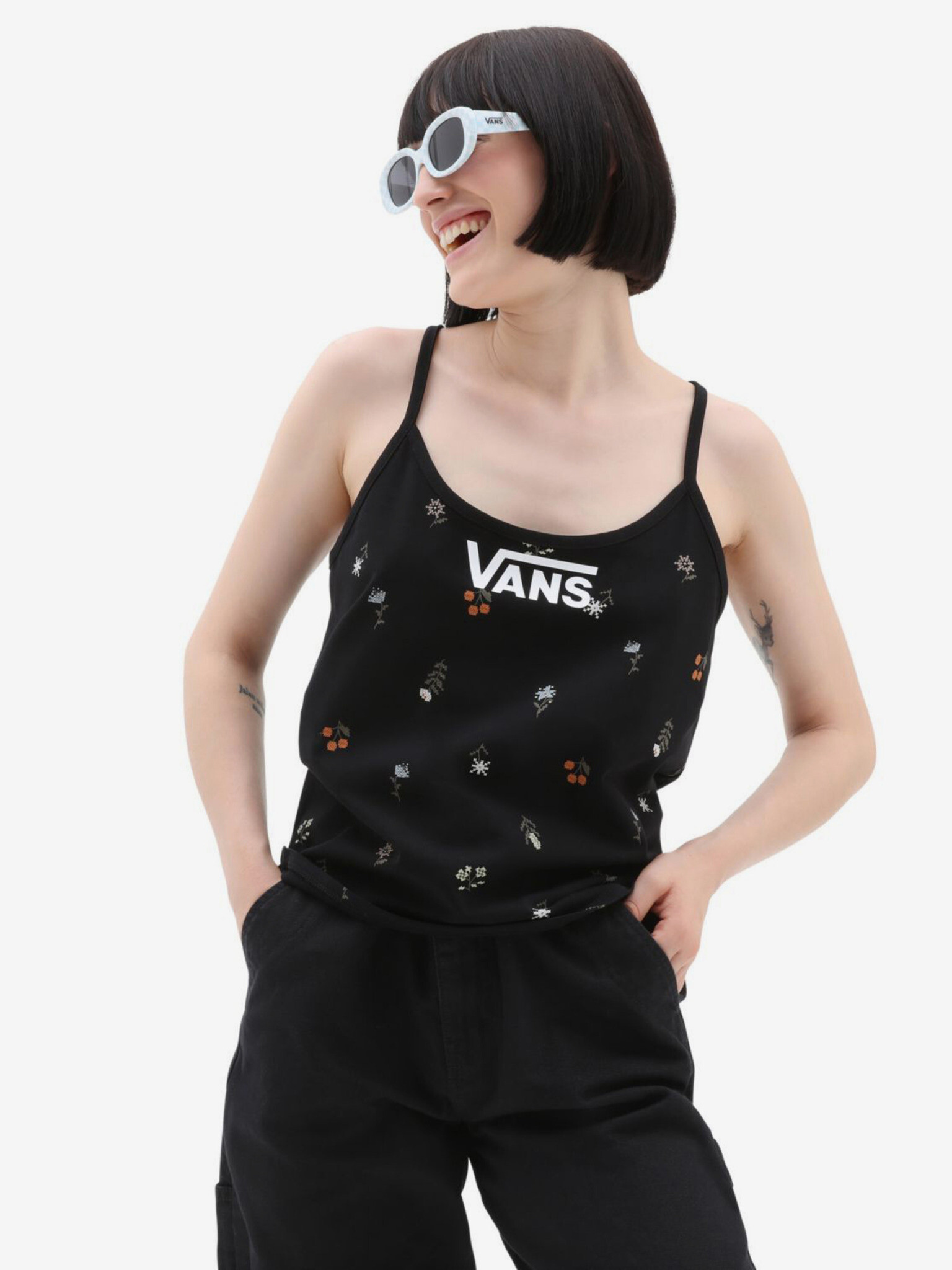 Vans Micro Ditsy Halter Maieu Negru - Pled.ro