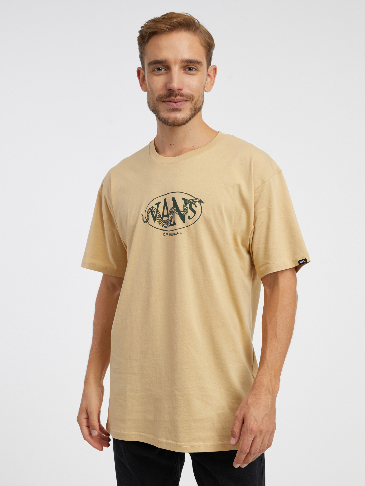 Vans Snaked Center Logo Tricou Bej - Pled.ro