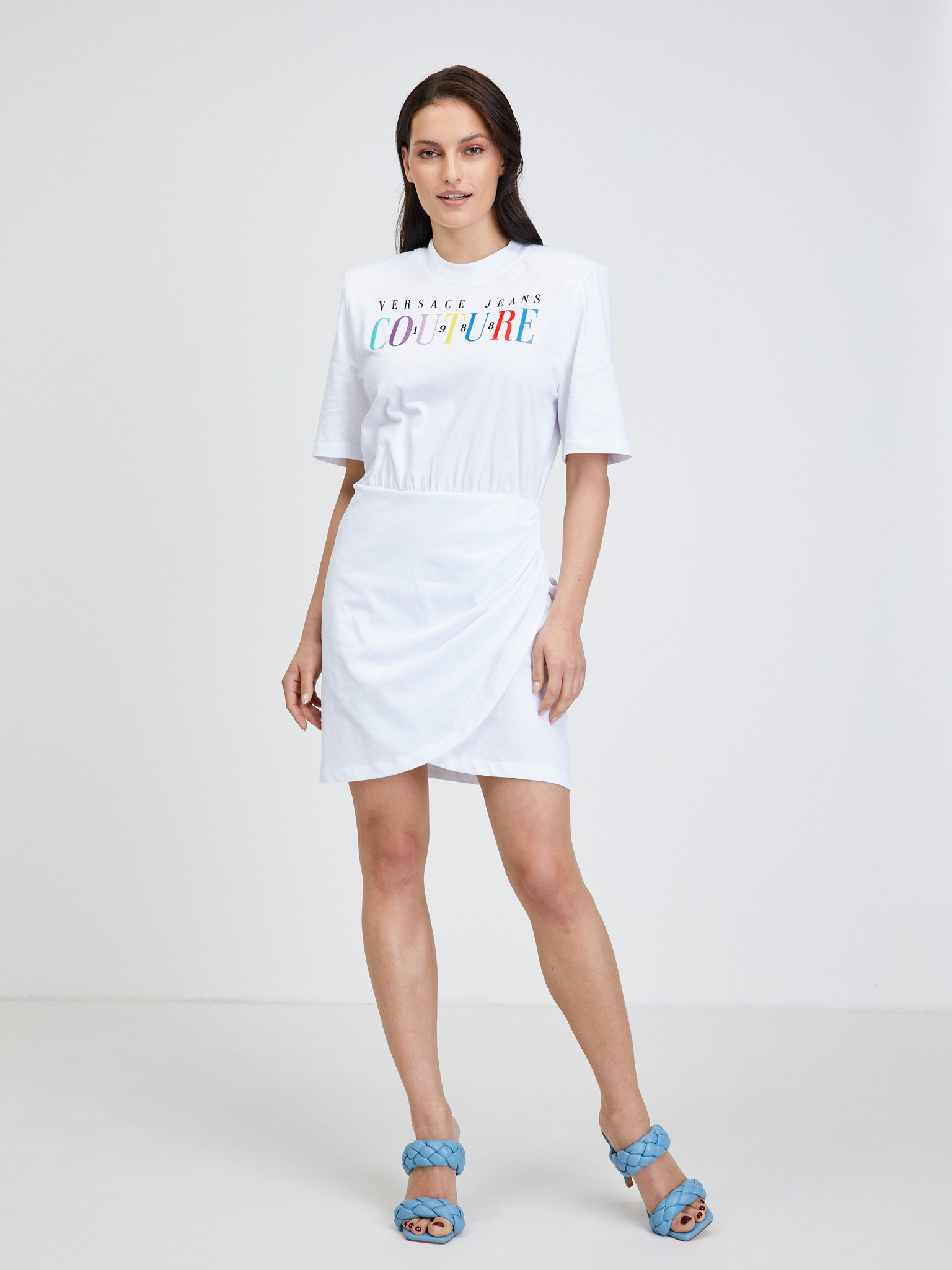 Versace Jeans Couture Rainbow Rochie Alb - Pled.ro