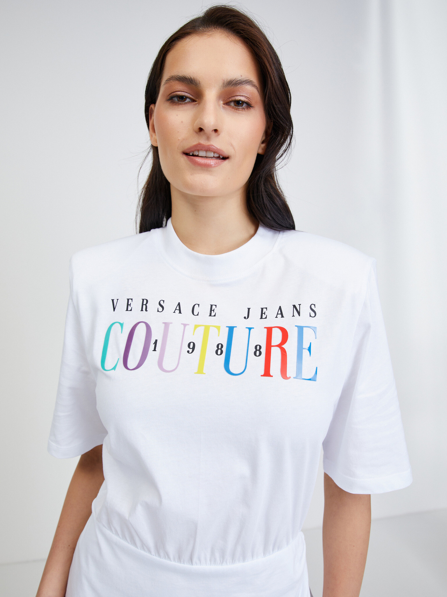 Versace Jeans Couture Rainbow Rochie Alb - Pled.ro