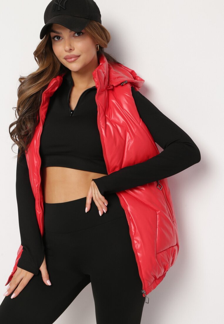 6&8 fashion Vestă Roșie Matlasată cu Glugă Incanto