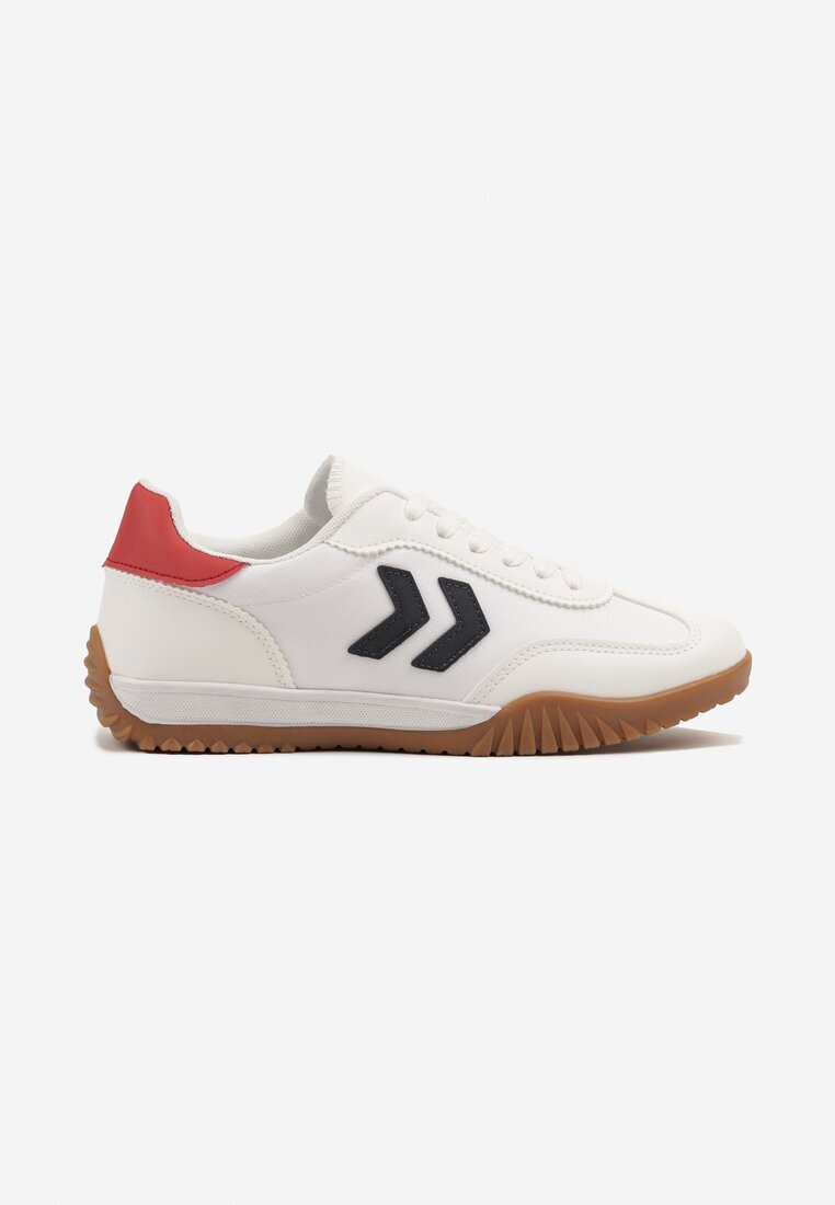888 Adidași Alb-roșii în stilul Tenișilor Clasici cu Cusături Decorative Mepnia