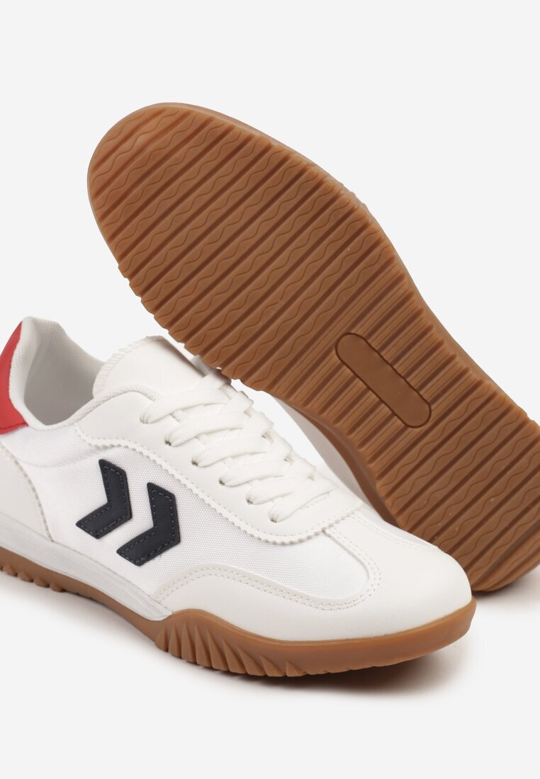 888 Adidași Alb-roșii în stilul Tenișilor Clasici cu Cusături Decorative Mepnia