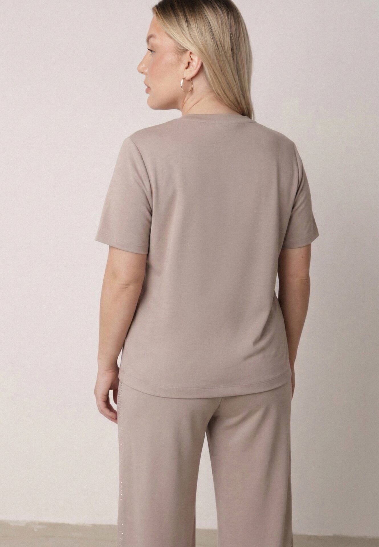 ab. ambitonfly Compleu Bej Din Bumbac Oversize Tricou și Pantaloni Azilane