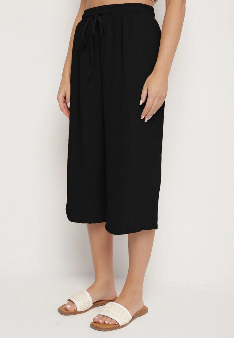 ab. ambitonfly Set Negru Tricou fără Mâneci cu nasturi și Pantaloni Lejeri 3/4 Ravialle