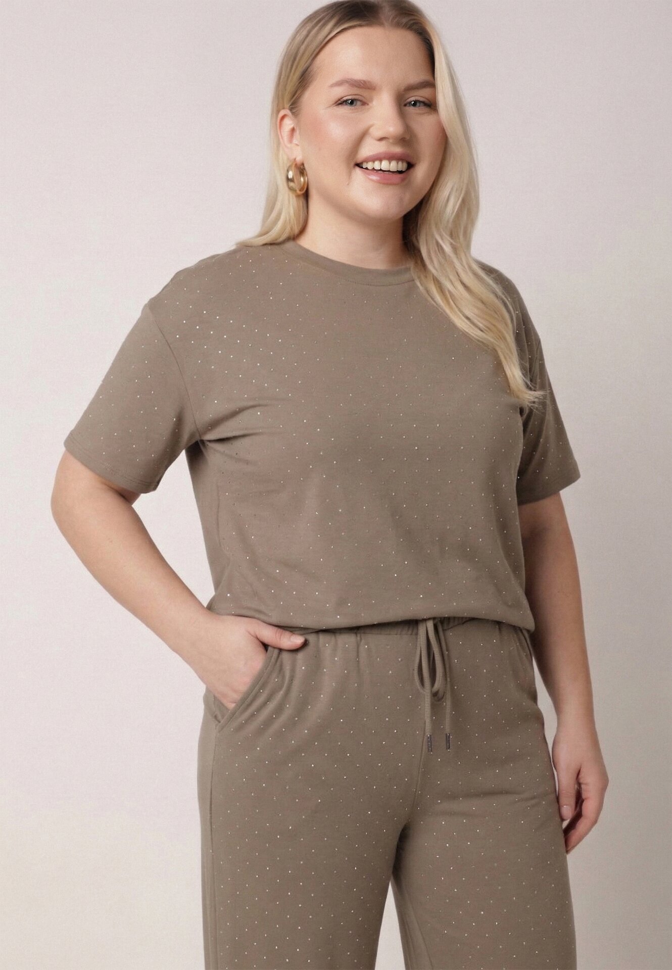 ab. ambitonfly Set Verde din bumbac tip oversized Tricou și Pantaloni Azilane