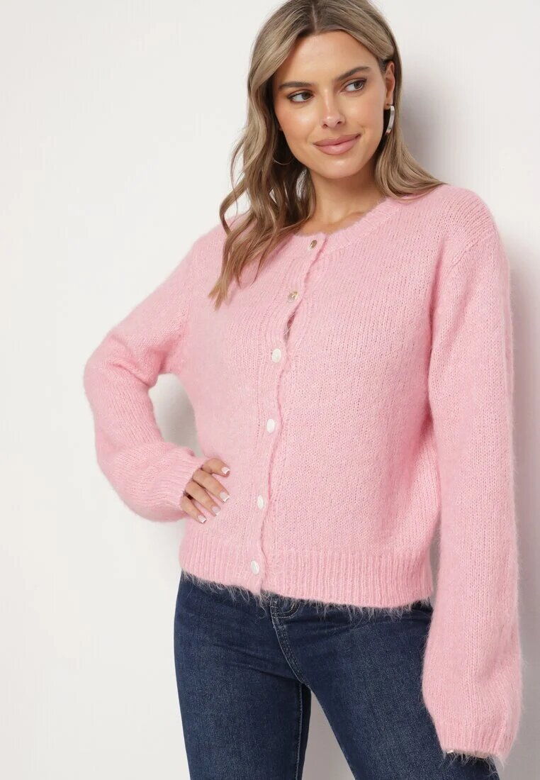 acajo Cardigan Roz Casual cu croială clasică Riathiel