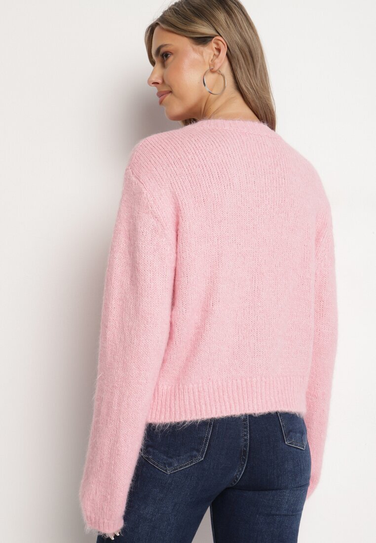 acajo Cardigan Roz Casual cu croială clasică Riathiel