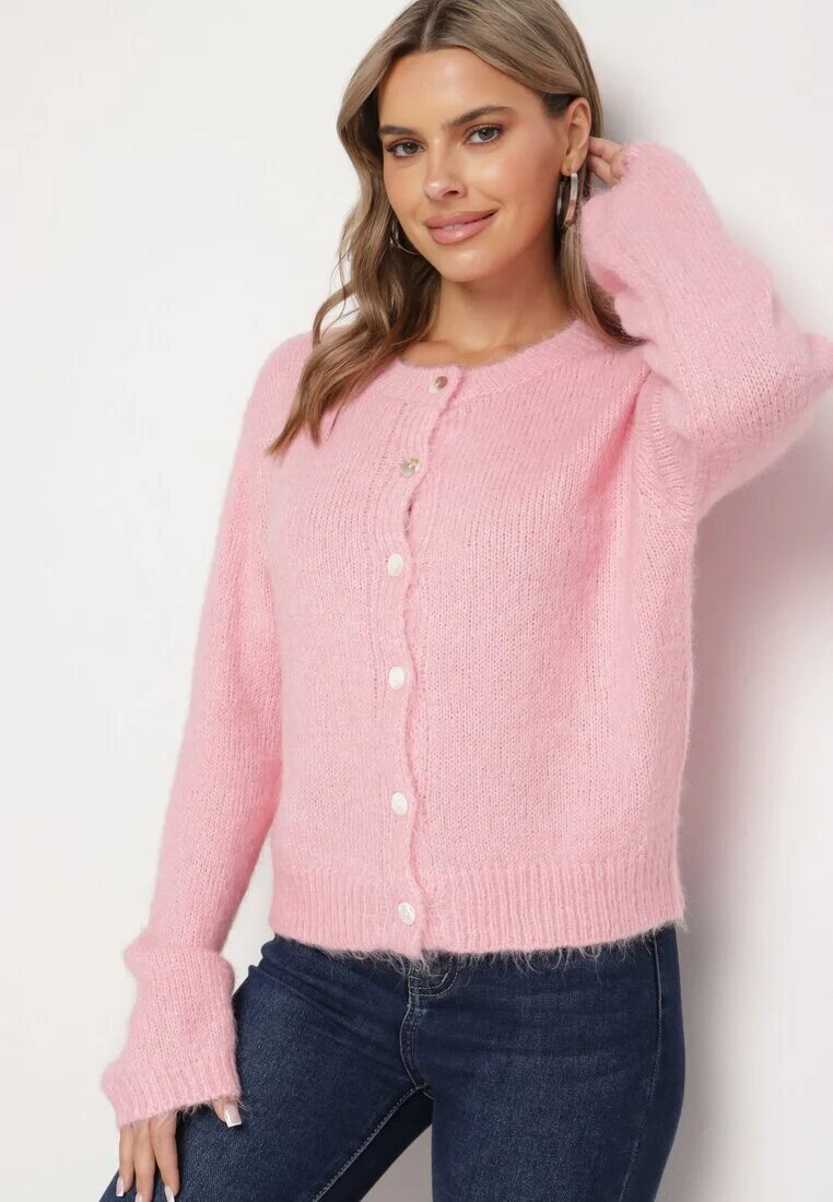 acajo Cardigan Roz Casual cu croială clasică Riathiel