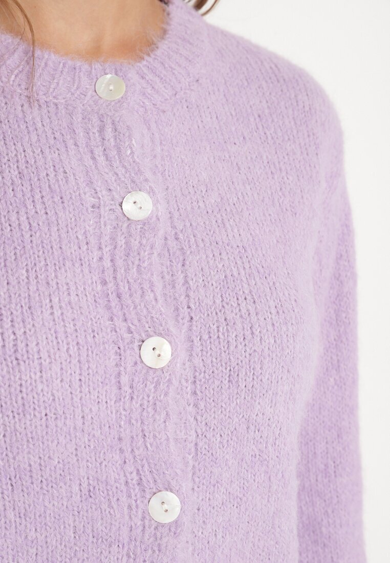 acajo Cardigan Violet Casual cu Croială Clasică Riathiel