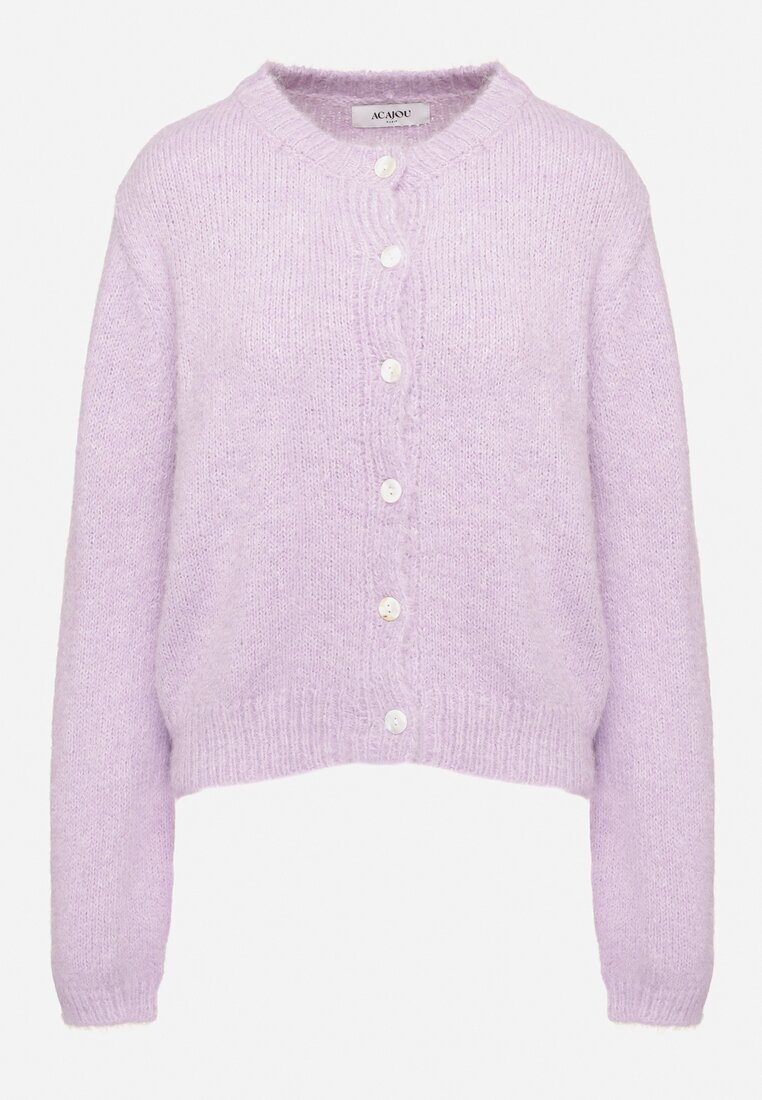 acajo Cardigan Violet Casual cu Croială Clasică Riathiel