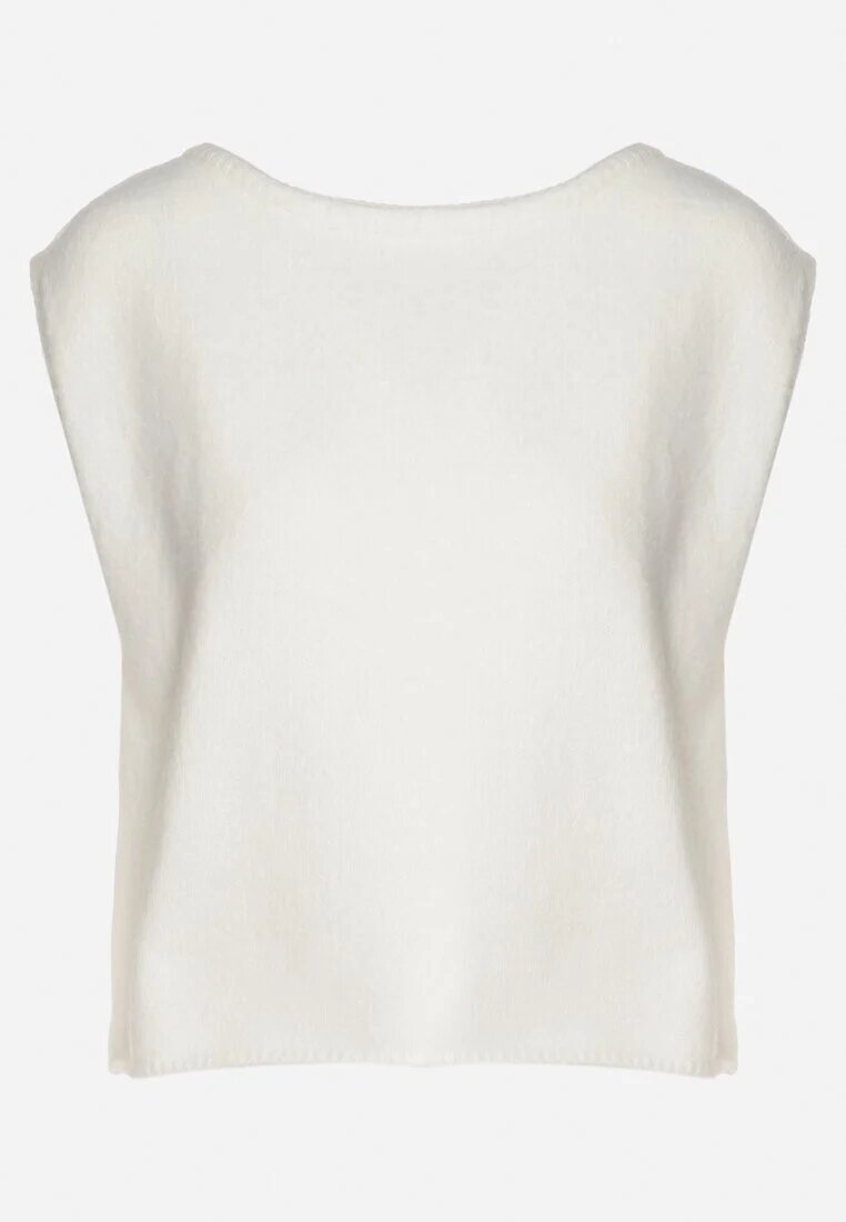 acajo Vestă Albă în Stil Clasic cu Lână Felzeki