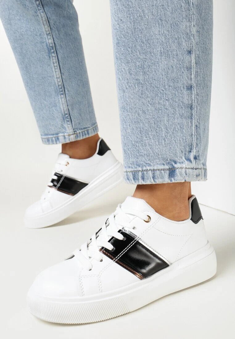  Adidași Alb-Negru cu Inserție Metalică Dannu