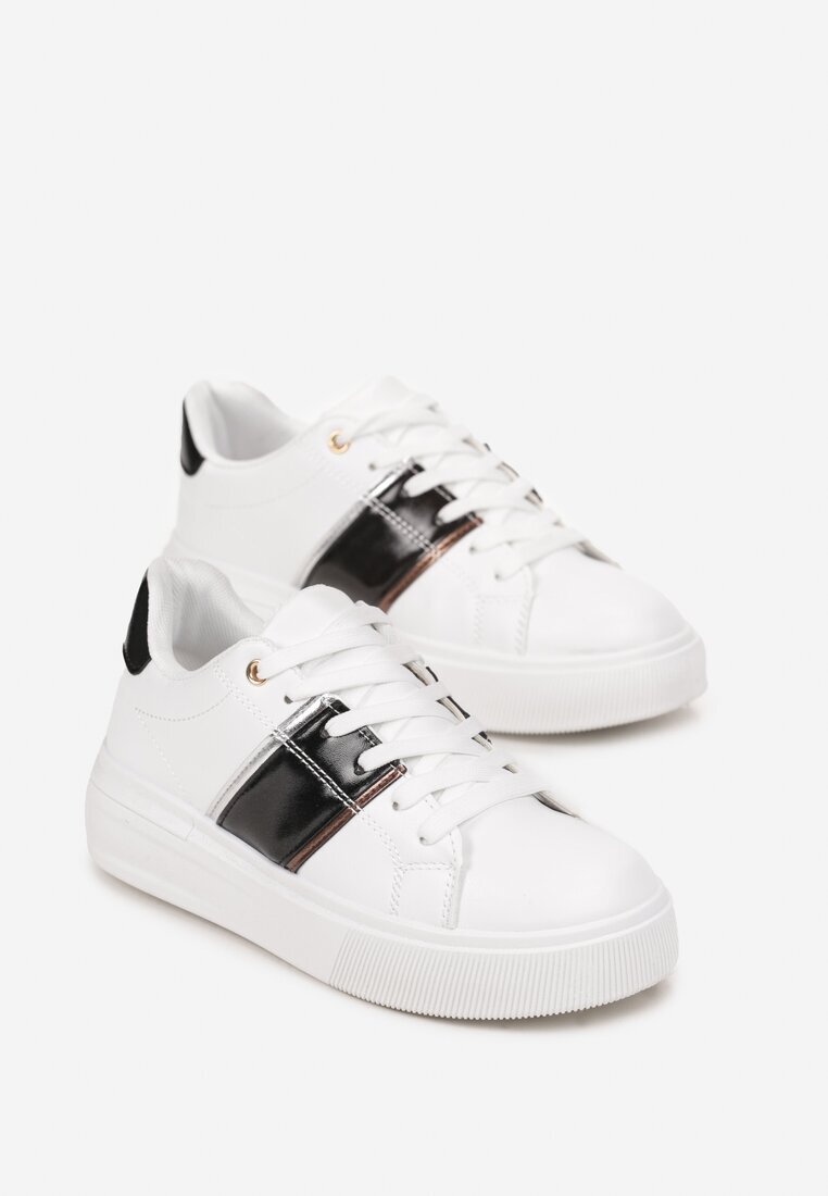  Adidași Alb-Negru cu Inserție Metalică Dannu